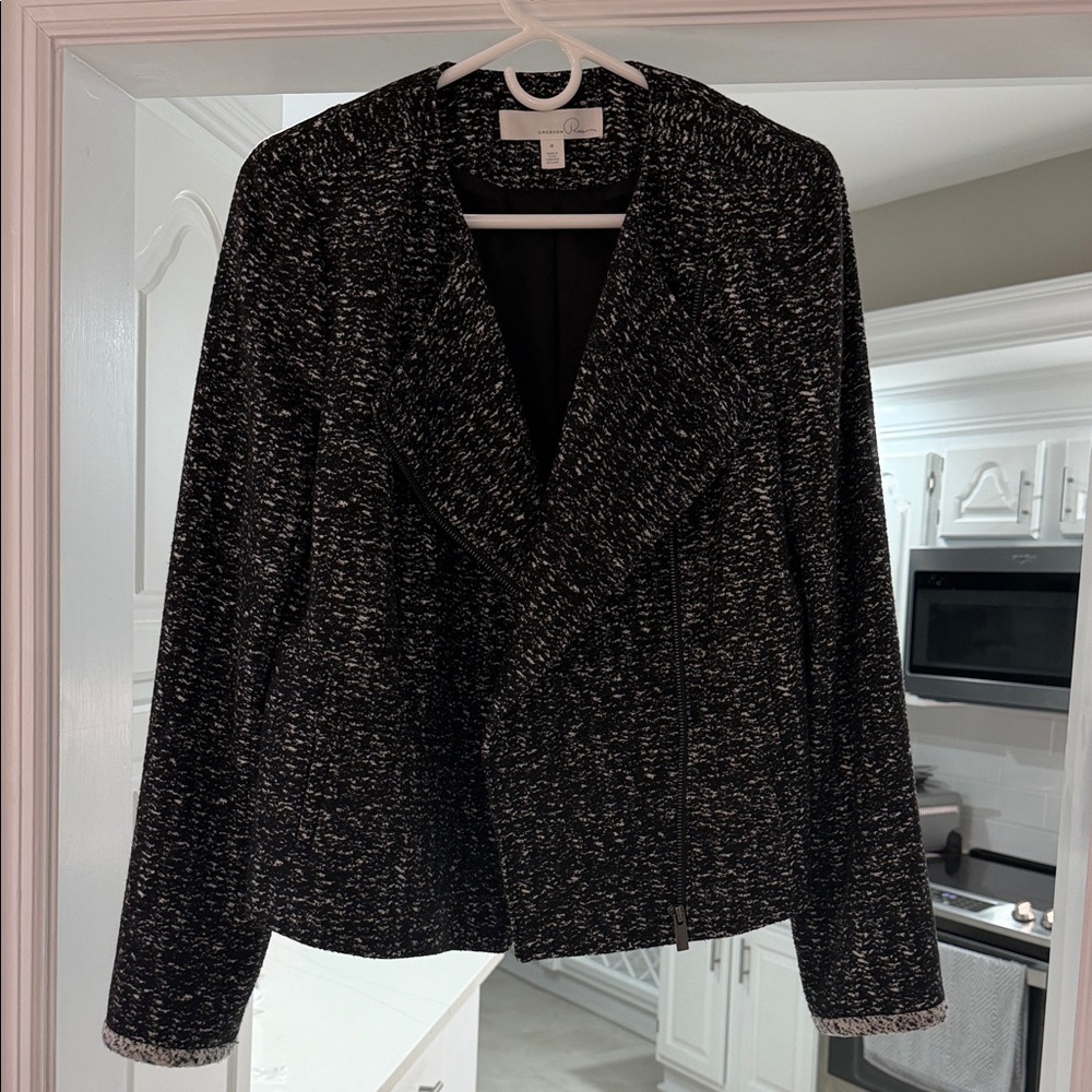 Elegant Black Tweed Blazer